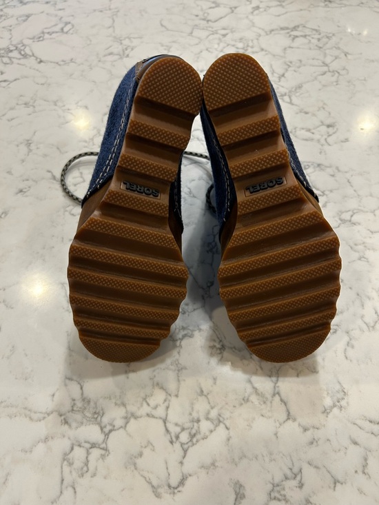 Sorel Women’s Lexie Wedge Ankle Bootie Leather & Canvas Shoe Size 7 - Picture 5 of 10